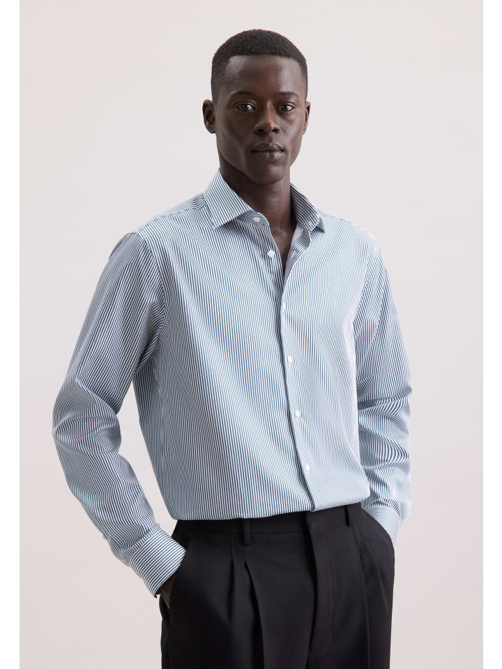 

Деловая рубашка, стандартного размера, зеленого цвета Seidensticker