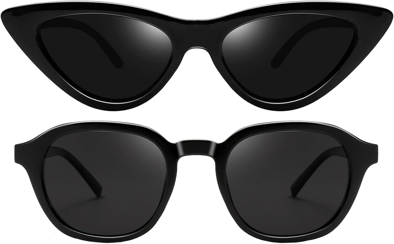 

Комплект солнцезащитных очков Joopin Narrow Cateye & Acetate Square, поляризованные солнцезащитные очки класса люкс с толстой оправой, черные, для женщин и мужчин, с защитой от УФ-излучения
