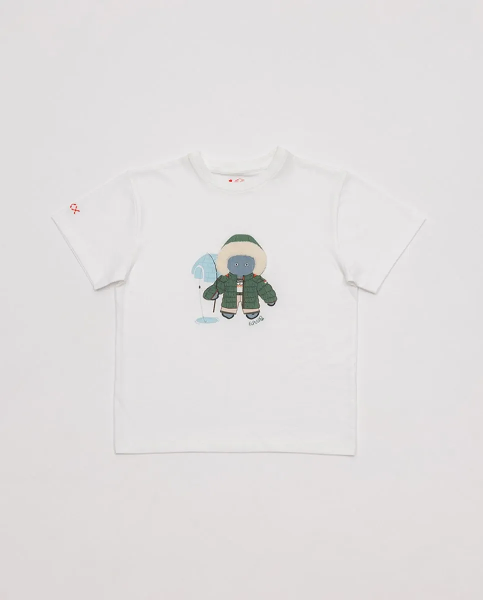 

Детская футболка с коротким рукавом и круглый воротник El Pulpo, белый