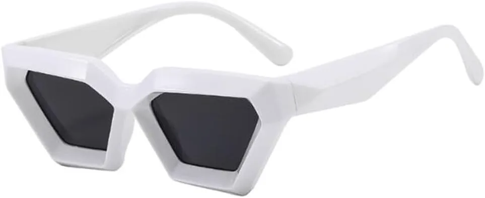 

Многоугольные солнцезащитные очки для путешествий в стиле панк-хип-хоп с защитой от УФ-излучения для мужчин и женщин sundry goods, White Frame Gray Flakes
