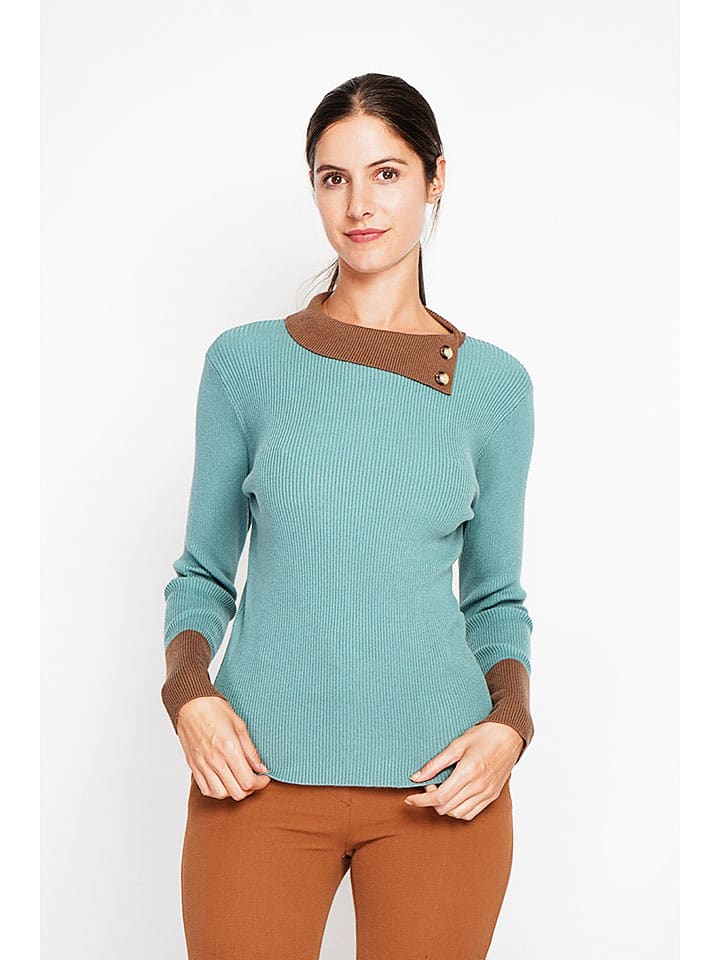 

Свитер бирюзового/верблюжьего цвета ASSUILI