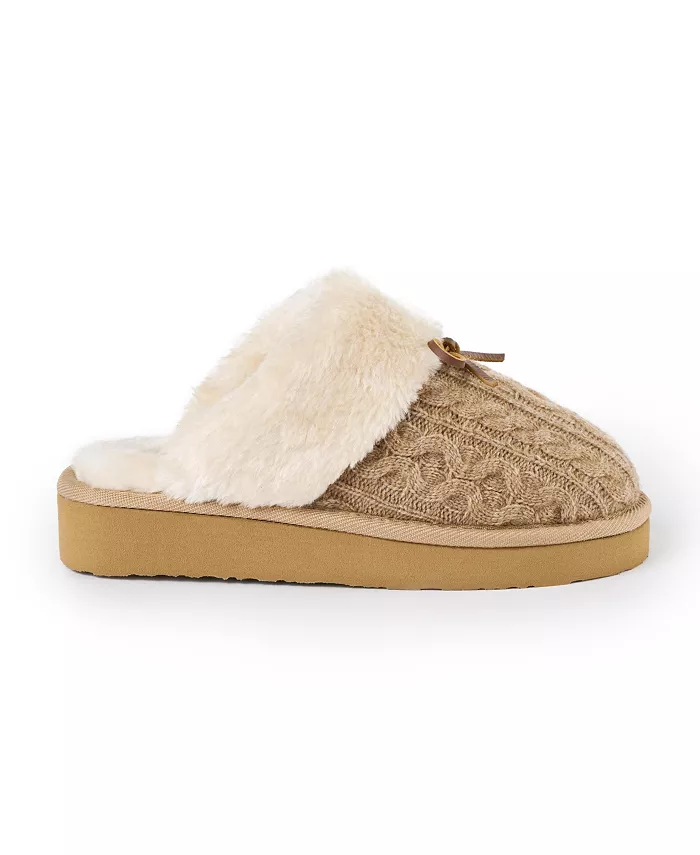 Женские тапочки Flurry Scuff вязка свитер Minnetonka, загар/бежевый — фото 2