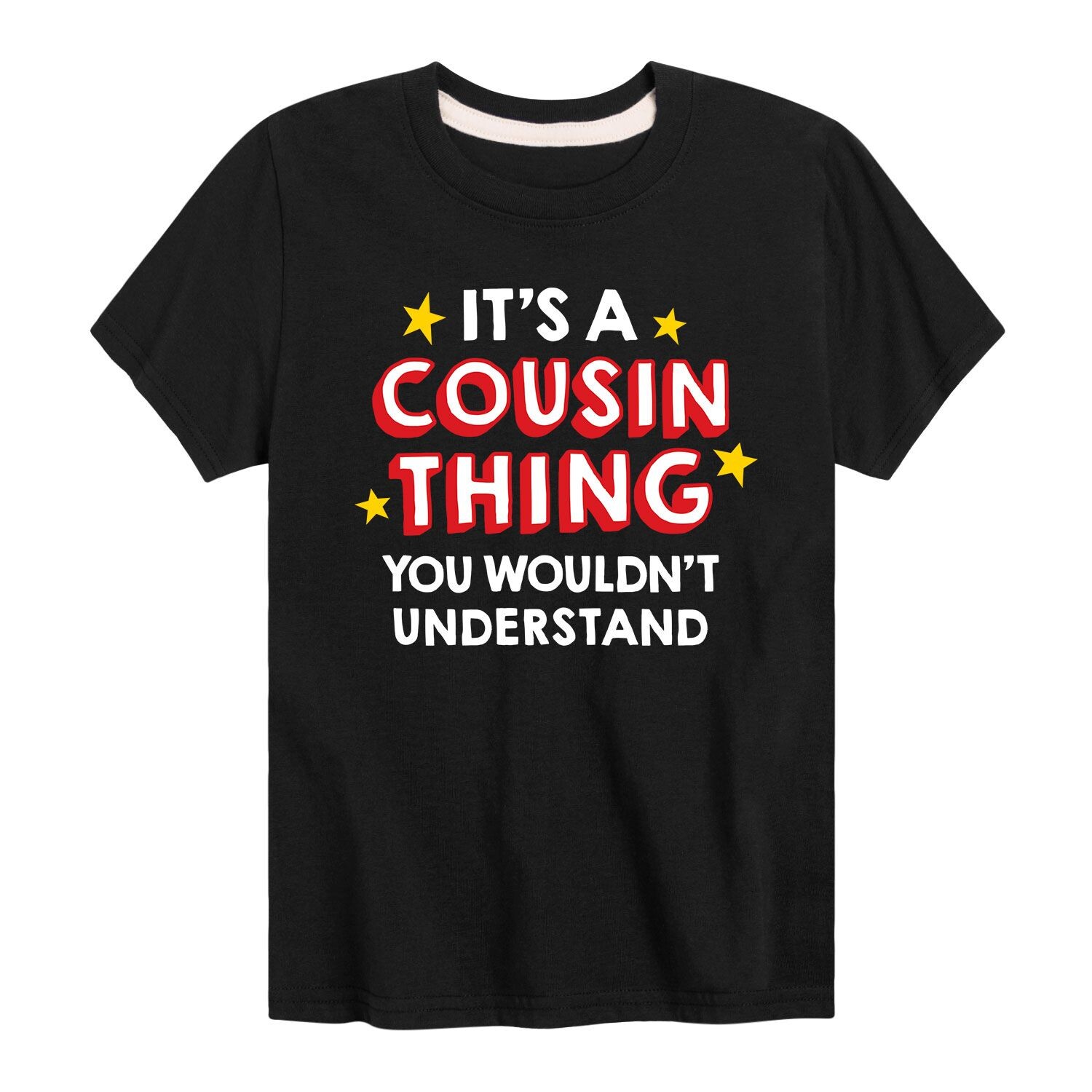 

Футболка с рисунком It's A Cousin Thing для мальчиков 8–20 лет Licensed Character, черный