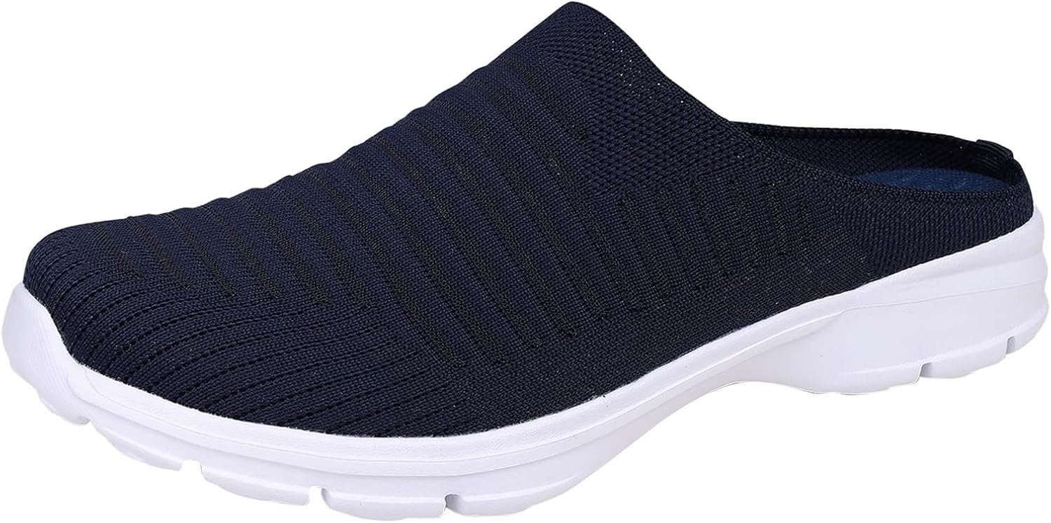 

Модные летние мужские шлепанцы сетчатые дышащие легкие на плоской подошве, повседневные половинчатые шлепанцы для дома Anfeng, синий