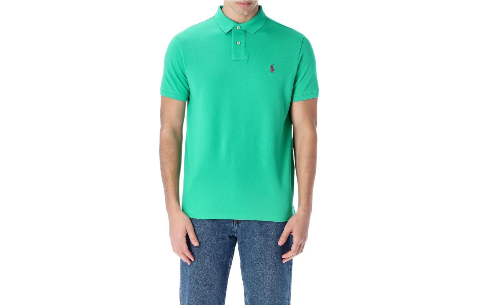 Футболка с коротким рукавом с вышитым логотипом Polo Ralph Lauren, зеленый — фото 3