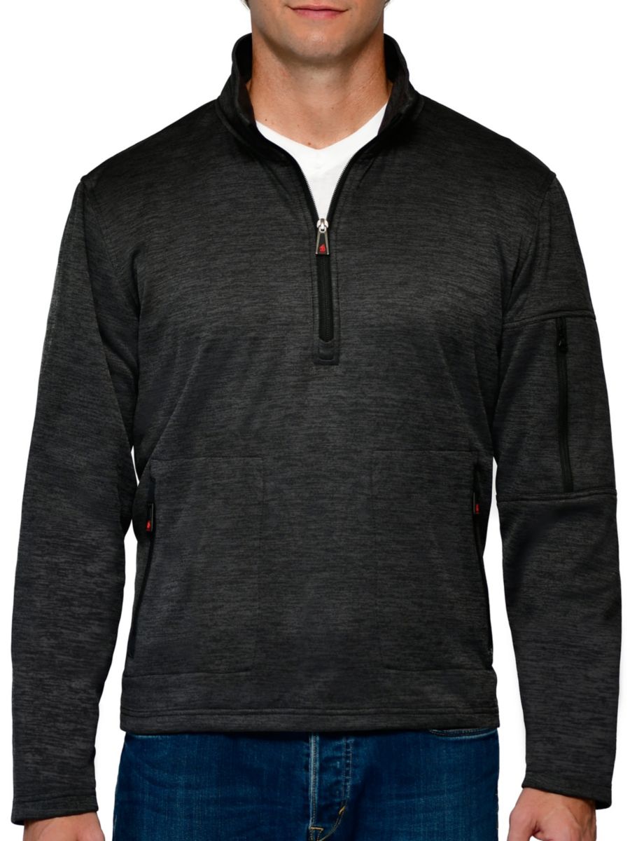 

Пуловер с имитацией водолазки на молнии Thermostyles, цвет Black Heather