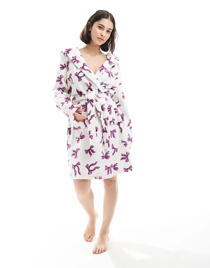 

Флисовый халат Urban Threads с принтом бантов