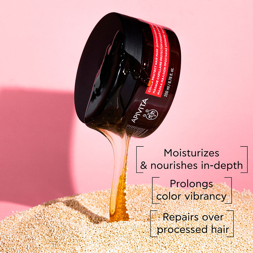 Маска для волос Apivita Mascarilla Capilar Selladora Del Color Para Cabellos Coloreados O Con Mechas Apivita, 200 мл — фото 2