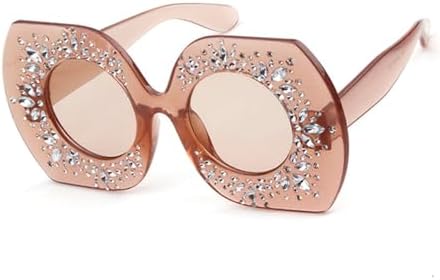 

Винтажные шестиугольные солнцезащитные очки для женщин, увеличенного размера, с градиентным переходом цвета (красный и синий), со стразами, защита от ультрафиолета UV400 MTZJH, C4