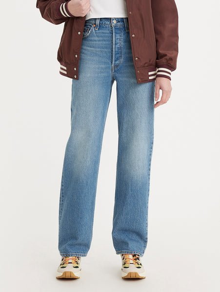 Прямые джинсы RIBCAGE, цвет индиго Levi's, Medium Indigo - Worn In