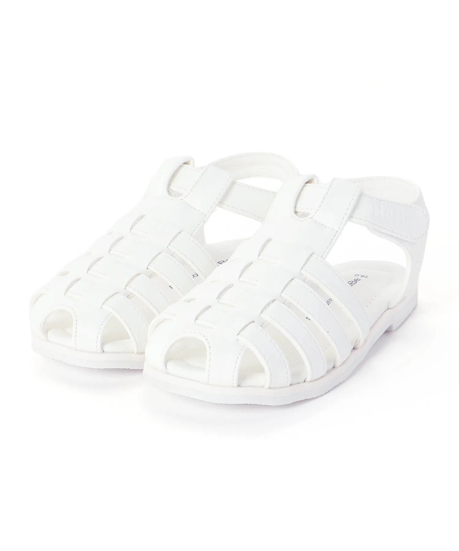 Детские сандалии BeBe T-strap из искусственной кожи белые