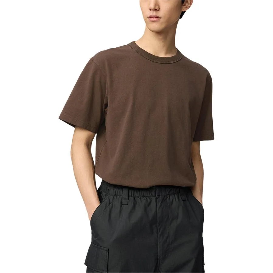 UNIQLO Футболка U Collection унисекс темно-коричневая с круглым вырезом