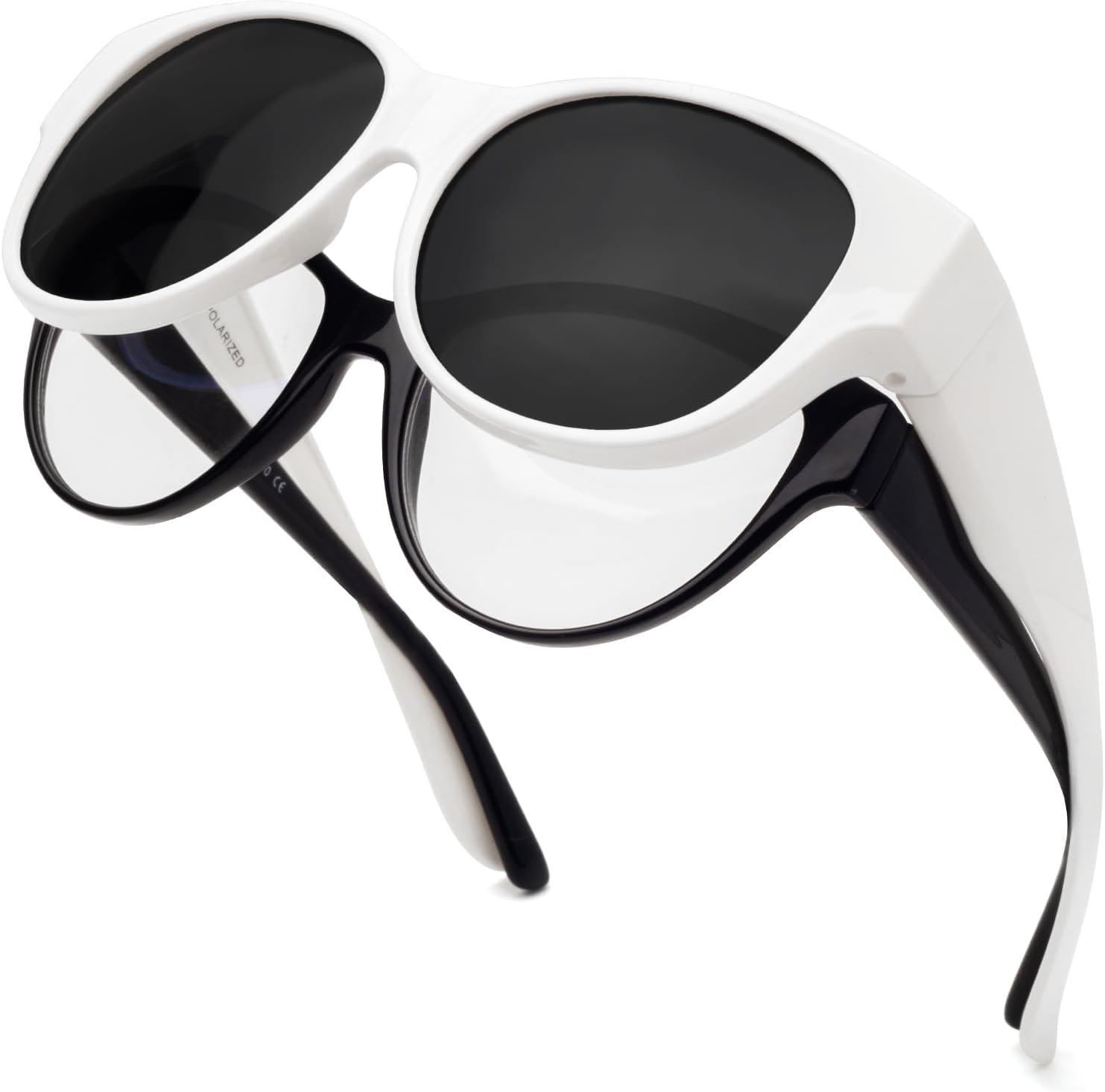 

Солнцезащитные очки с поляризованным покрытием, надеваемые поверх обычных очков, женские солнцезащитные очки с защитой от УФ-излучения, легкие Face Shadow, L White Frame / Grey Lens