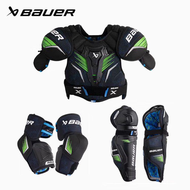 

He Jiagong Комплект для айсбола S24 X, детский, для катания на роликах и сухого льда, защита: грудь/локти/ноги, M