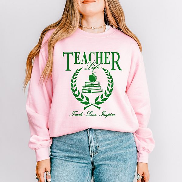 

Свитшот Teacher life books Simply Sage Market, Light Pink, Зеленый, Свитшот Teacher life books Simply Sage Market, Light Pink