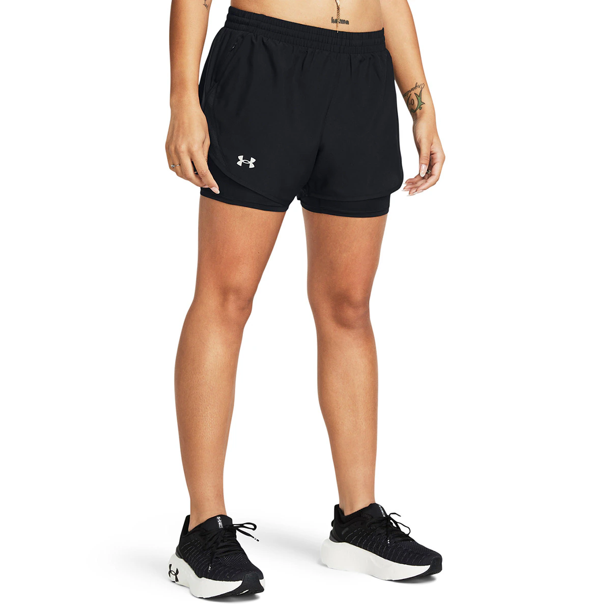 

Under Armour Женские шорты Fly By 2-в-1, чёрный