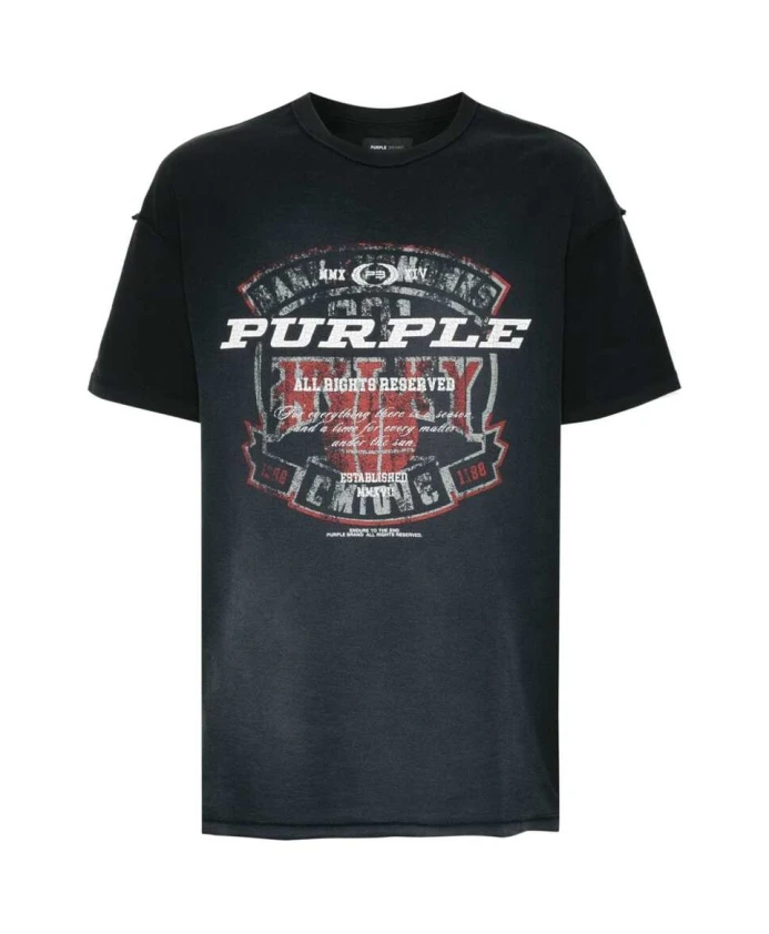 

Хлопковая футболка с круглым вырезом и логотипом Purple Brand, черный