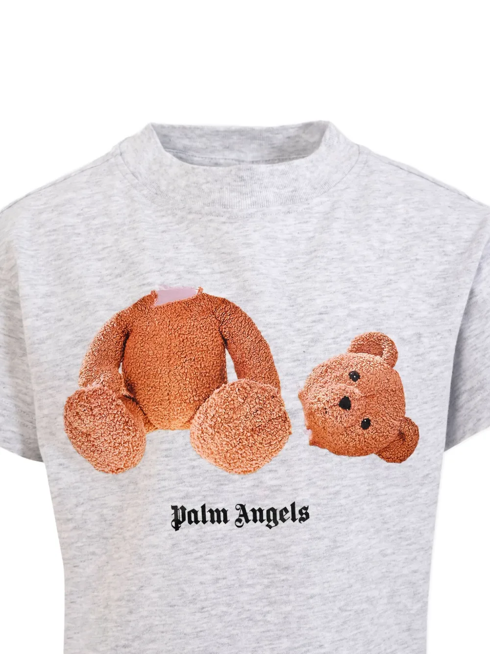 Футболка с принтом Тедди Palm Angels Kids, серый — фото 3