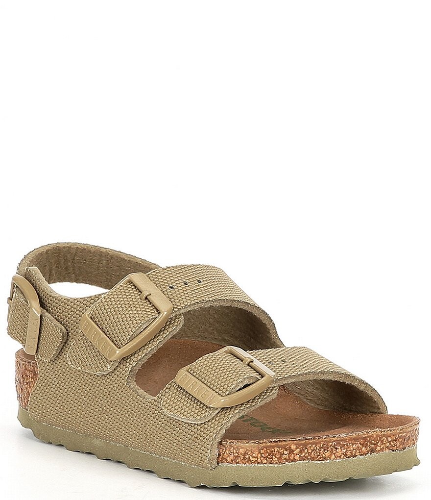 

Детские сандалии Birkenstock Milano из парусины с ремешком на спине (подростковые), бежевый