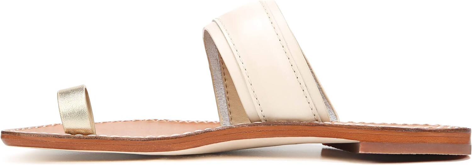 Сандалии на плоской подошве Margit Sam Edelman, цвет Modern Ivory/Gold Leather — фото 4