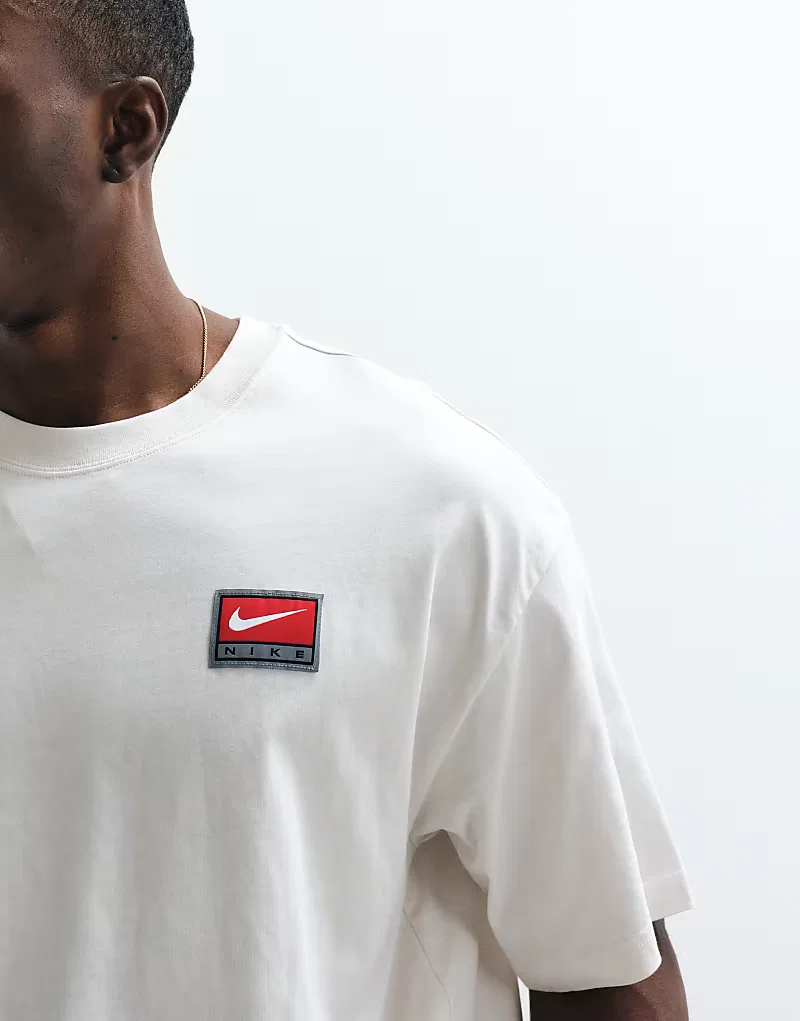 Футболка Nike Retro Logo свободного кроя, кремовый — фото 2