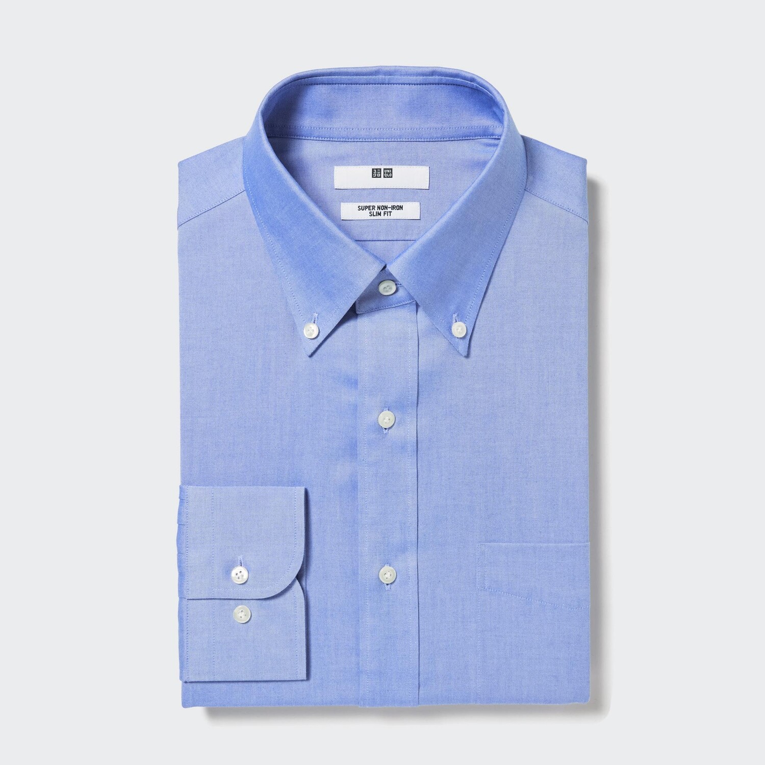 

Рубашка Uniqlo Super Non Iron с длинными рукавами, синий