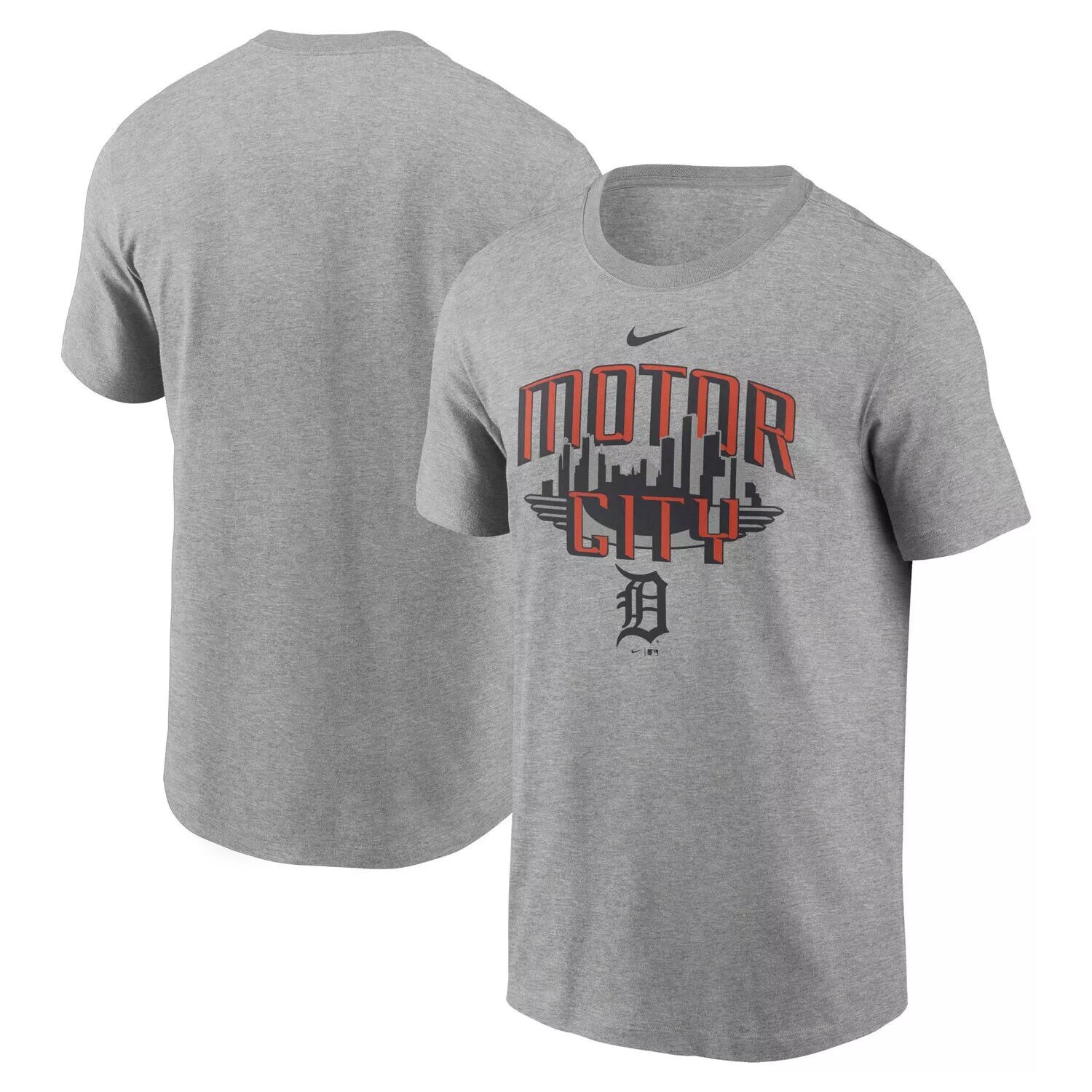 

Мужская футболка Nike Heathered Grey Detroit Tigers Motor City Local Team
