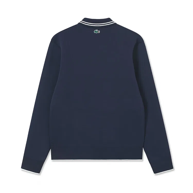 Свитшот мужской Lacoste с поло-воротником, умеренный, темно-синий — фото 3