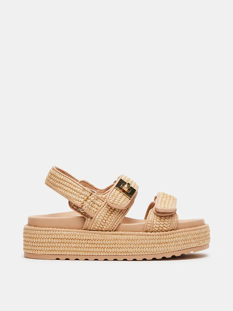 

Сандалии Bigmona на платформе из натуральной рафии Steve Madden, цвет Natural