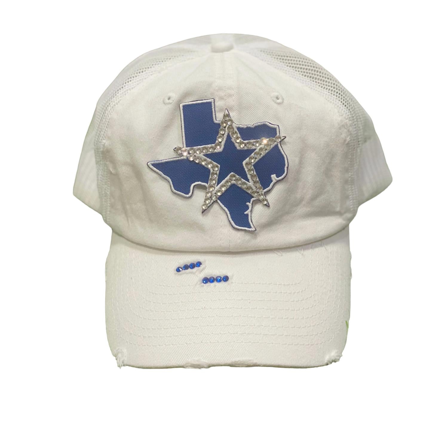 

Потертая кепка дальнобойщика белого цвета Sweet Texas Treasures