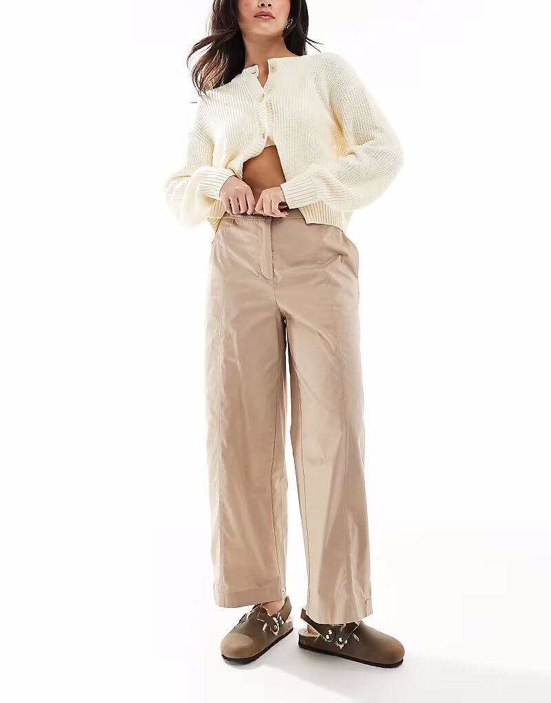 

Прямые брюки ASOS DESIGN Clean Utility в каменном цвете