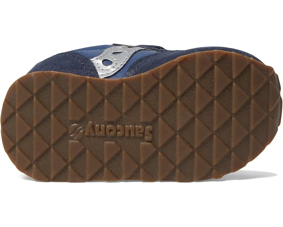 Кроссовки Saucony Kids Originals Jazz Hook & Loop Sneaker (Toddler/Little Kid), Navy/Silver/Pink — фото 3