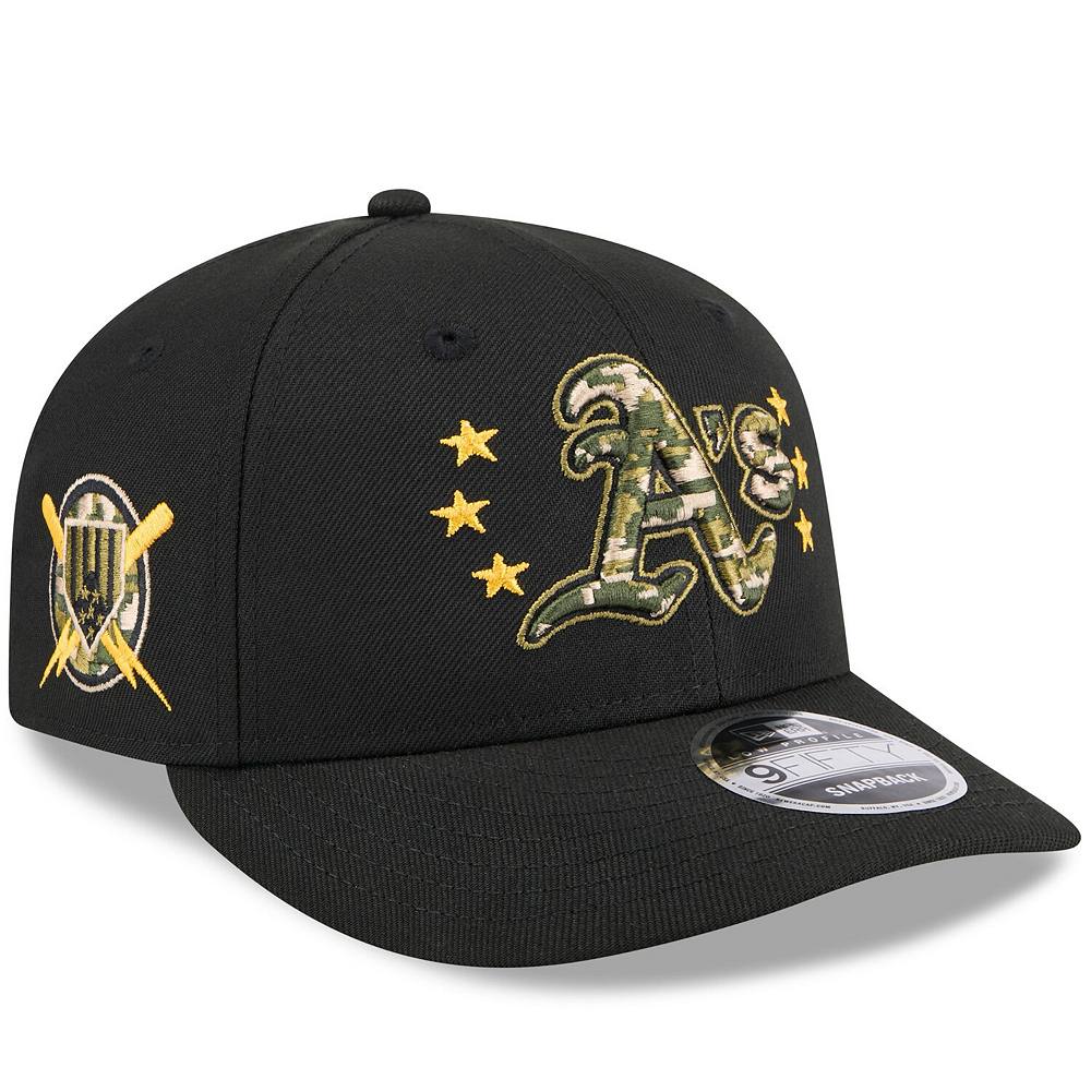 

Мужская низкопрофильная кепка 9FIFTY Snapback New Era Black Oakland Athletics ко Дню вооруженных сил 2024, цвет Oas Black