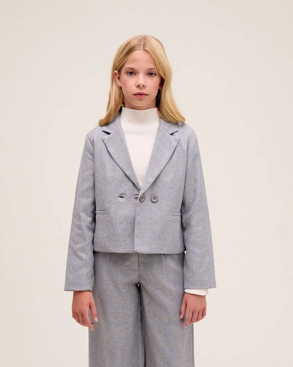 

Детский мраморный пиджак с карманами Dadati, серый