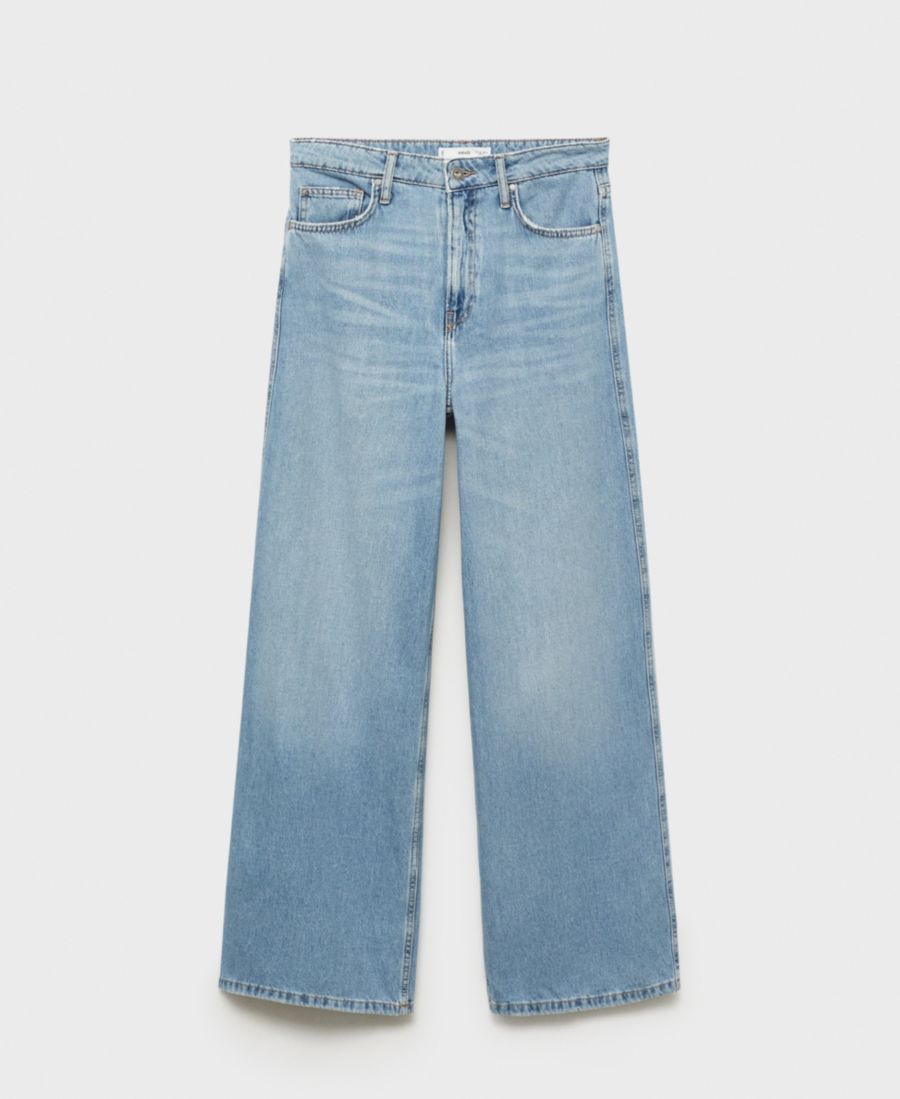 

Женские джинсы с высокой посадкой и широкими штанинами MANGO, Medium Blue