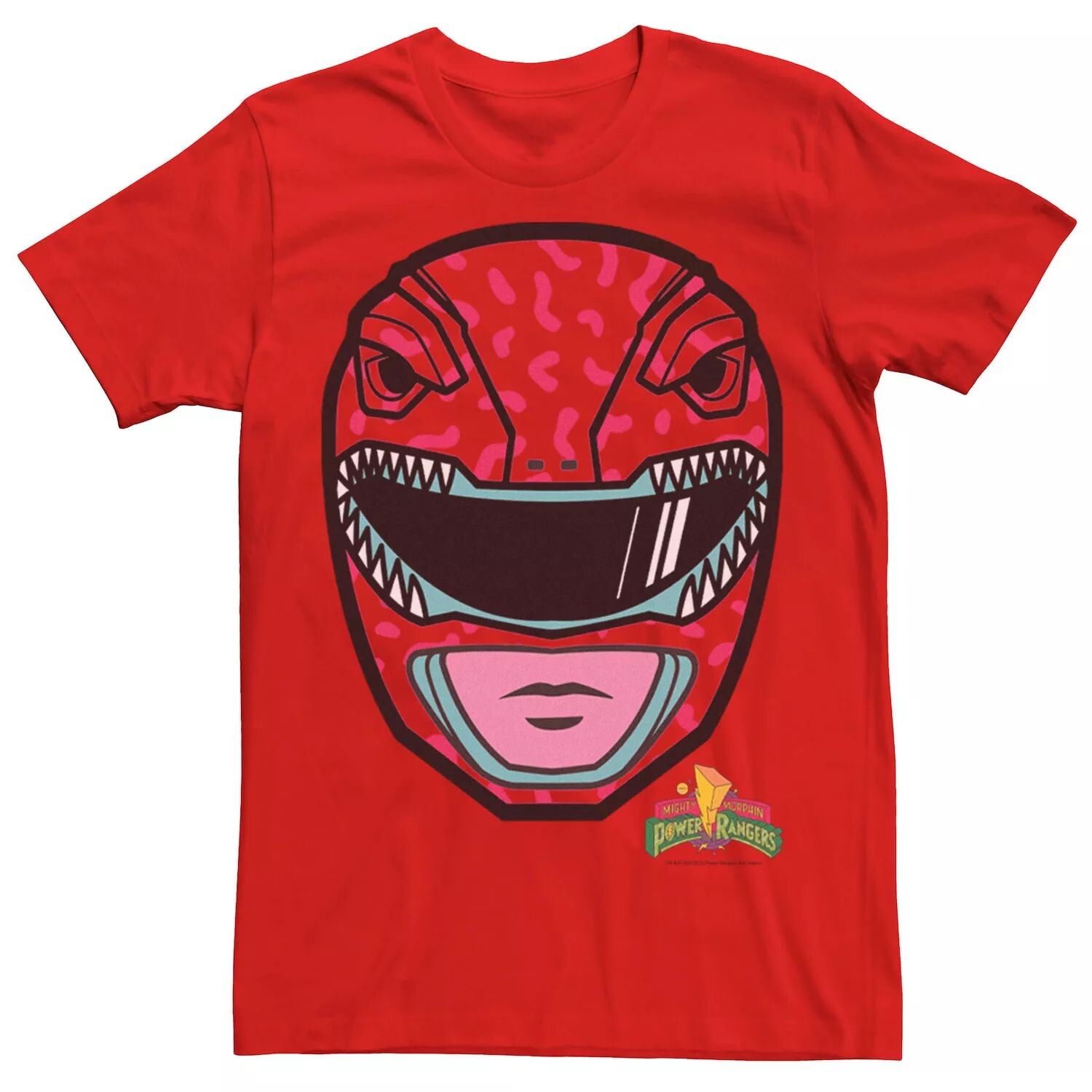 

Мужская футболка Power Rangers Red Ranger с большим лицом Licensed Character
