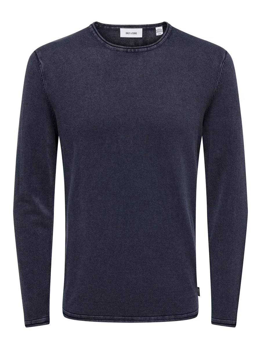 

Свитер ONLY & SONS с круглым вырезом "ONSGARSON 12 WASH CREW KNIT NOOS", цвет Dress Blues
