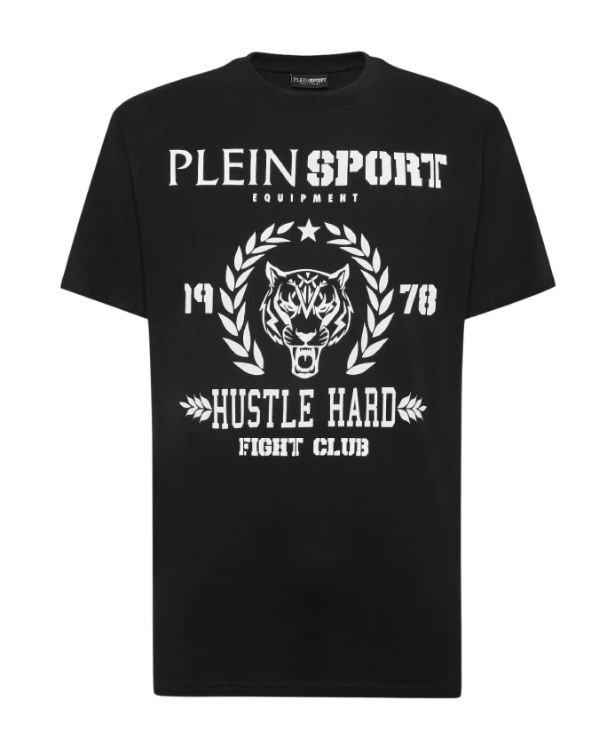 

Футболка It с графическим рисунком круглым вырезом и короткими рукавами Plein Sport, черный
