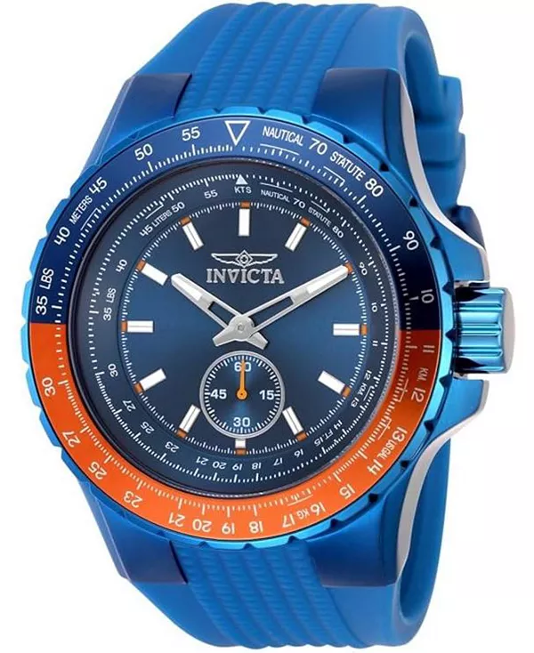 

Мужские кварцевые многофункциональные часы-авиаторы 49310 с синим циферблатом Invicta, blue