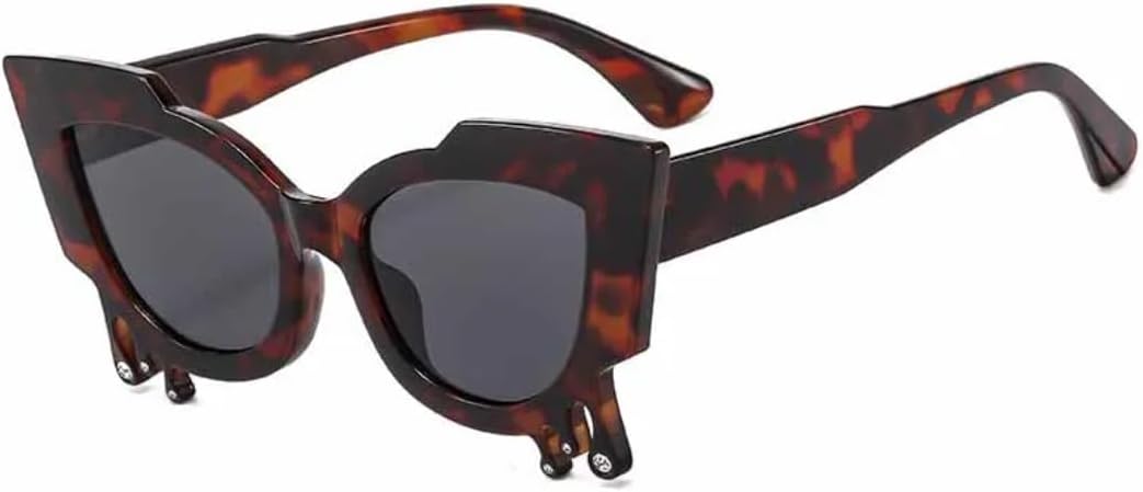 

Солнцезащитные очки «кошачий глаз» для мужчин и женщин, модные, винтажные, стильные, необычные, в стиле хип-хоп, с градиентной линзой, защита от УФ-излучения UV400 TVTBBVV, Leopard Gray