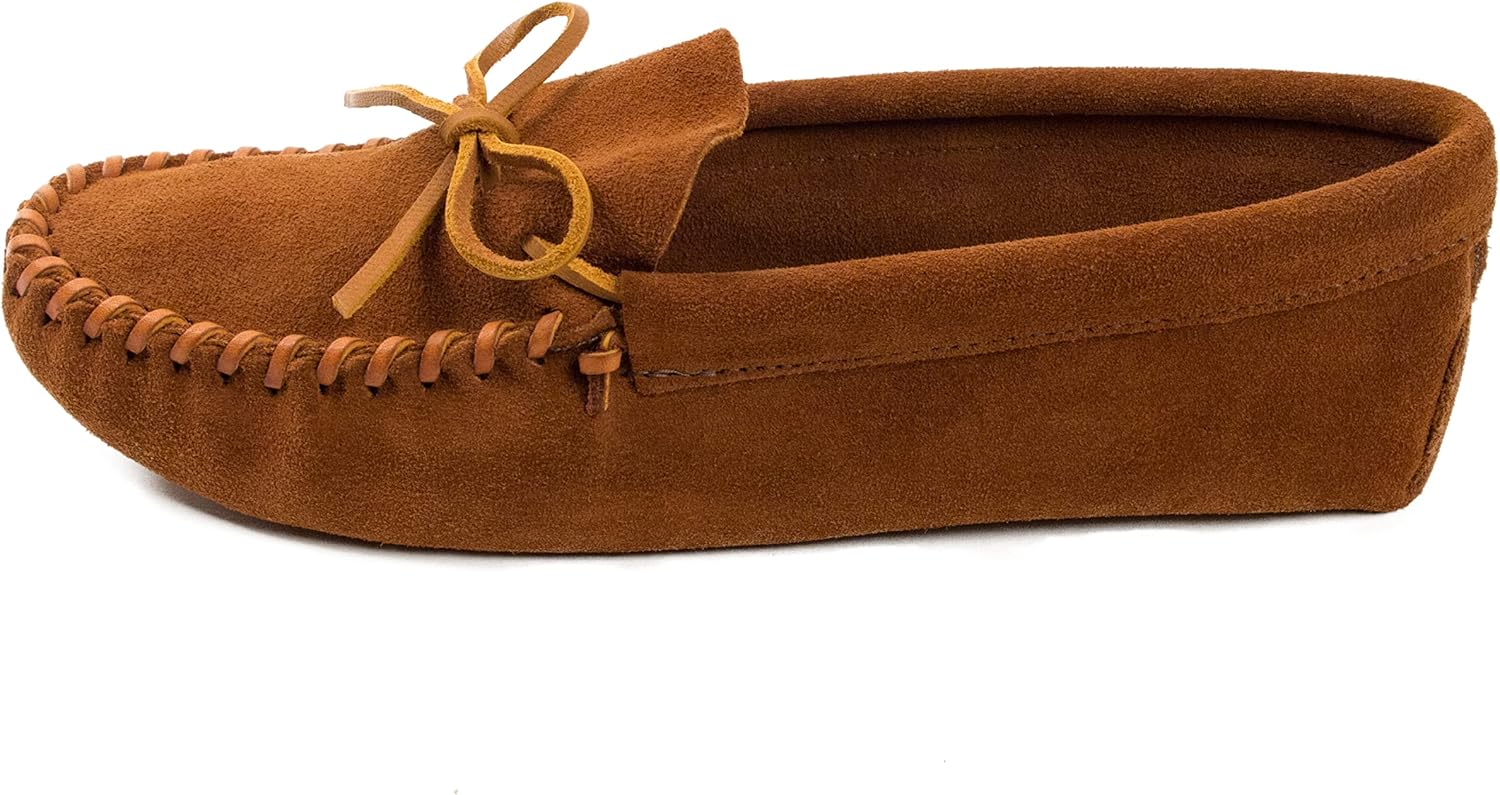 

Мокасины Minnetonka для мужчин из мягкой кожи с кожаной подошвой и шнуровкой, коричневый