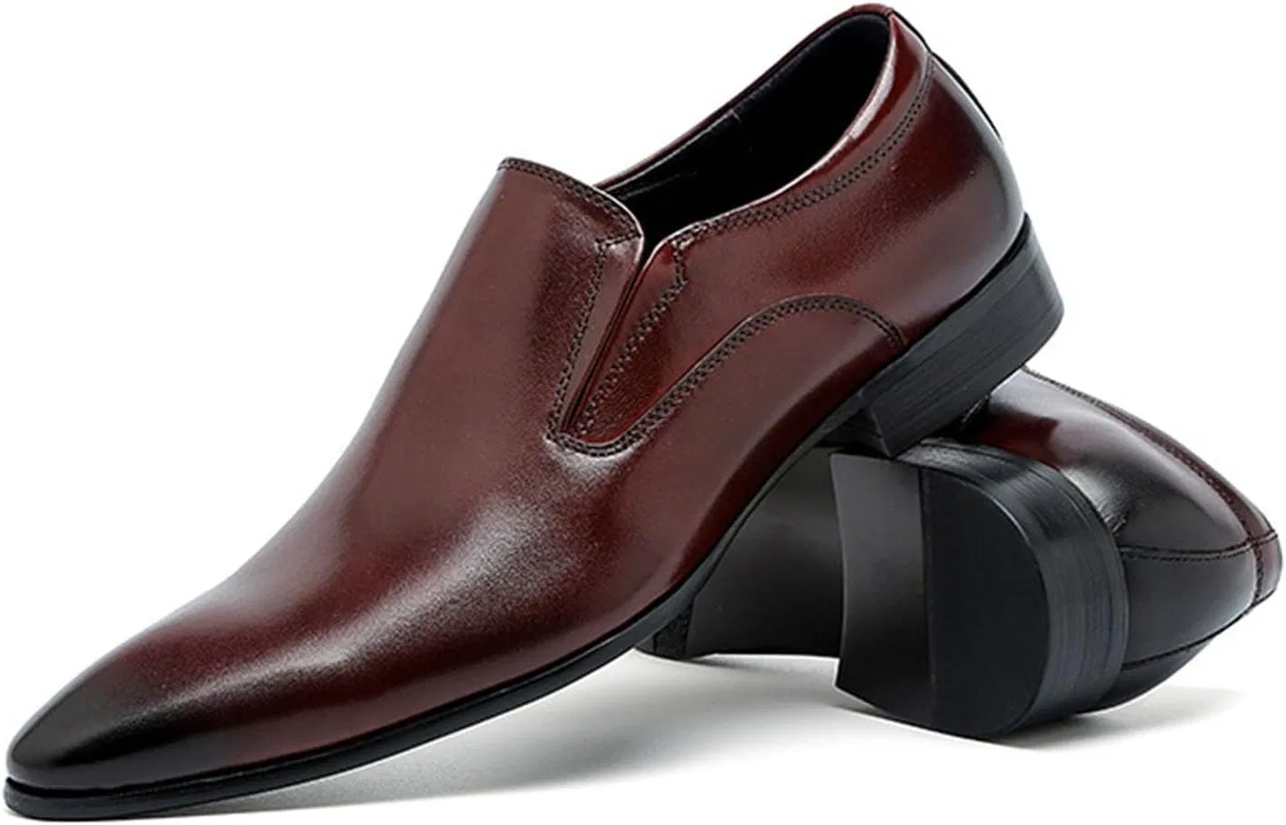 Лоферы, остроносые, Men's Dress Shoes, Business Formal, бордовый — фото 4