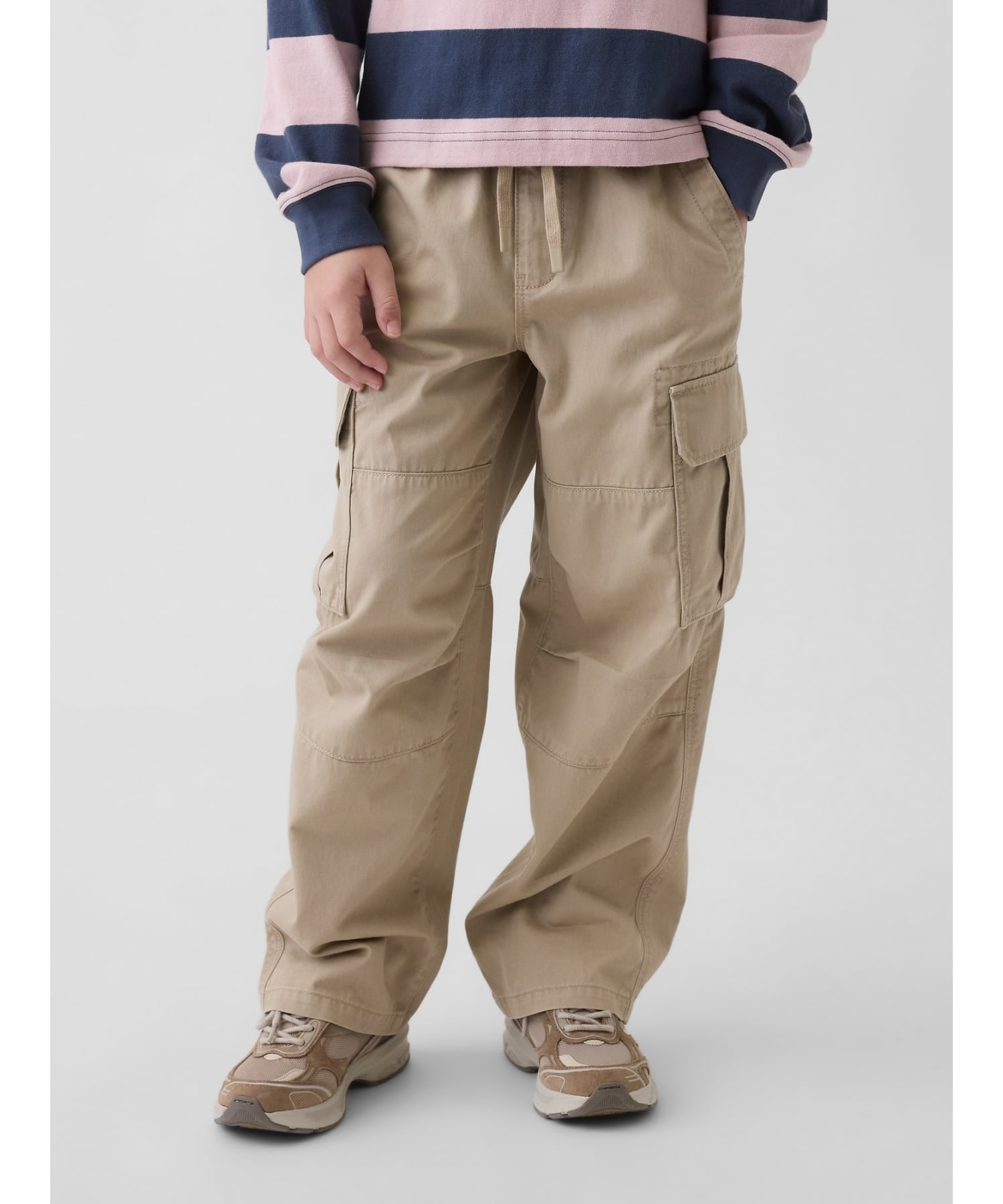 Брюки-карго из саржи (K)PO GAP, KHAKI