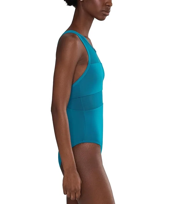 Купальник Nike Swim Mesh V Back One Piece, Green Abyss — фото 2