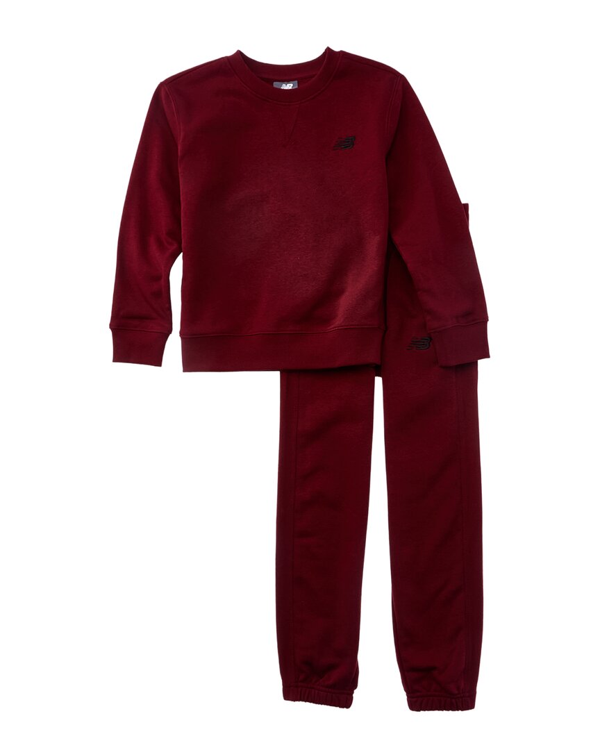 

Комплект New Balance из 2 предметов: флисовый пуловер и спортивные штаны, красный