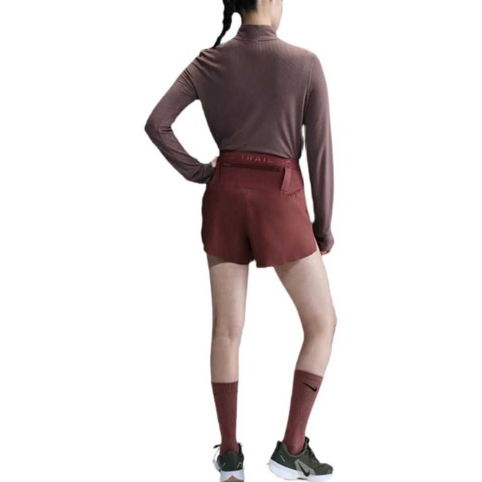Nike Женские спортивные шорты Dri Fit темно-красные 218 — фото 3