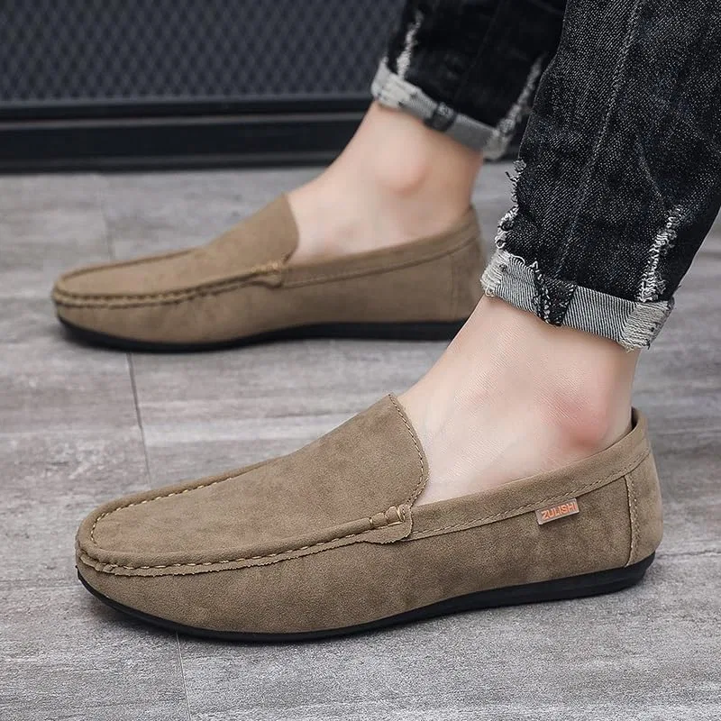 Мужские лоферы из искусственной кожи, TAYGUM, Khaki — фото 4