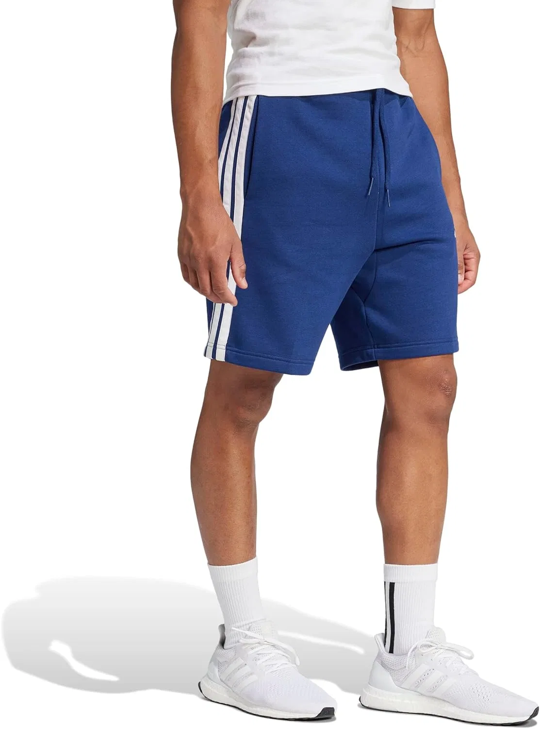 Шорты спортивные с 3 полосками adidas, темно-синий/белый — фото 2