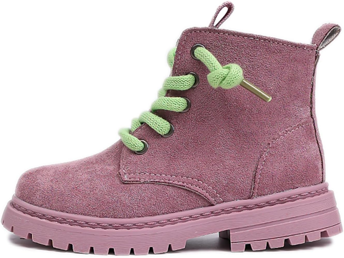 

Детские ботинки на шнуровке с боковой молнией, замшевые, однотонные, с нескользящей подошвой, квадратный носок, для осени и зимы, теплые, мягкая рифленая подошва, для детей 2-12 лет Generic, #03 Purple