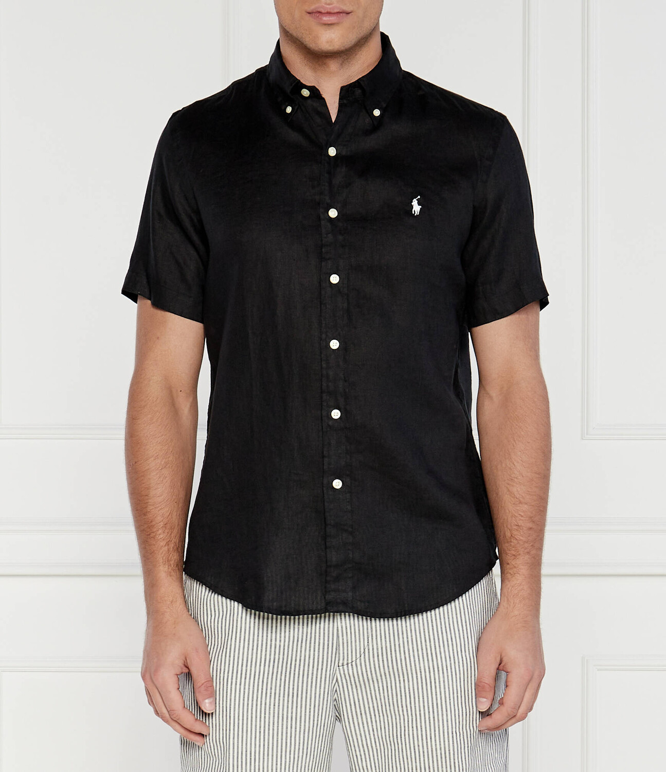 

Льняная рубашка POLO RALPH LAUREN Custom fit, черный